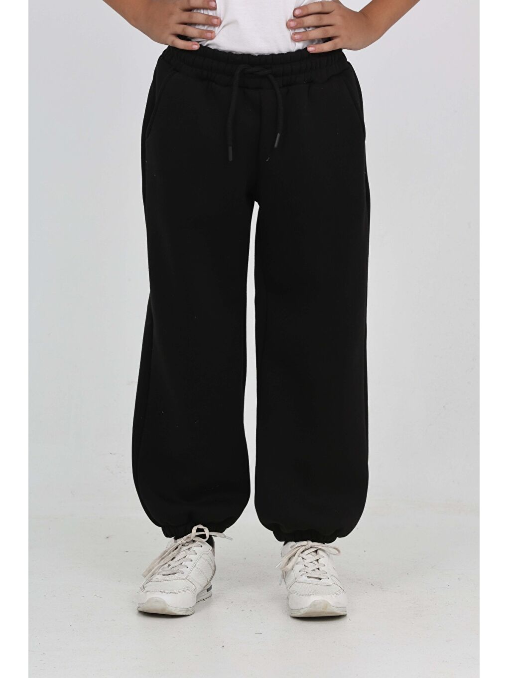 Siyah Unisex Çocuk Eşofman Alt-3