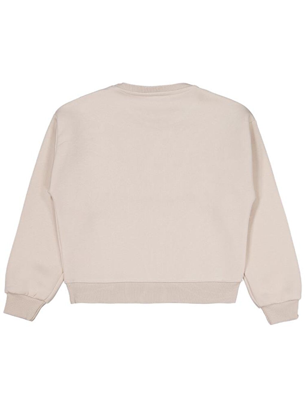 Girls Püsküllü 10-13 Yaş Sweatshirt - Bej 10-11 Yaş