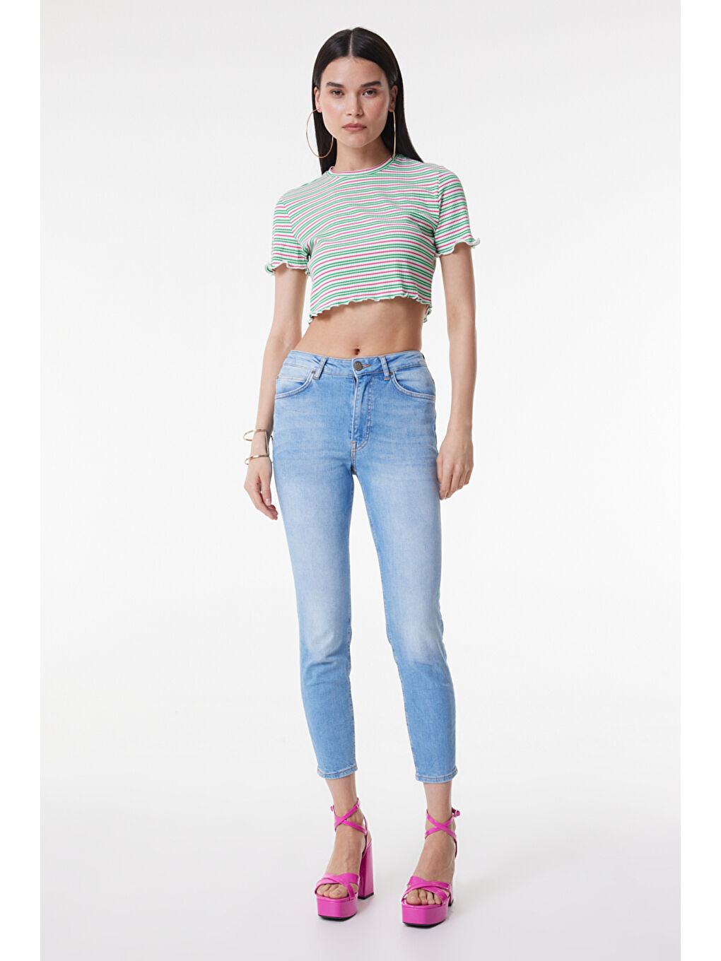 Scarlett Skinny Fit Dar Kesim Yüksek Bel Açık Mavi Esnek Jean Jean Pantolon-1