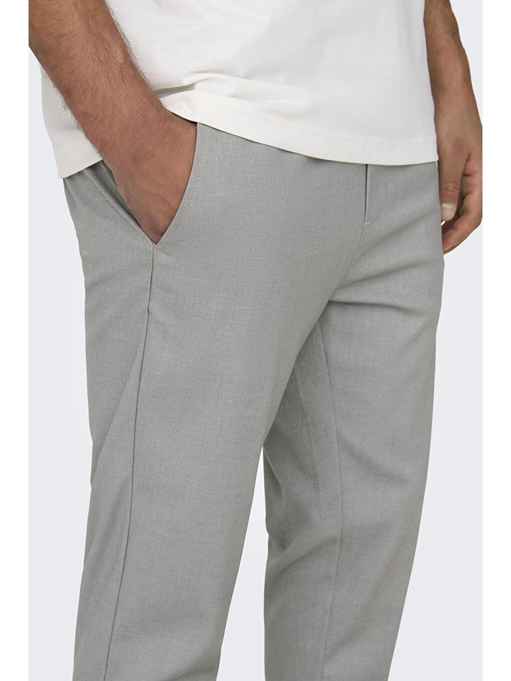 Only&Sons Açık Gri Onslinus Normal Bel Regular Fit Chino Erkek Pantolon 22026742 - 2