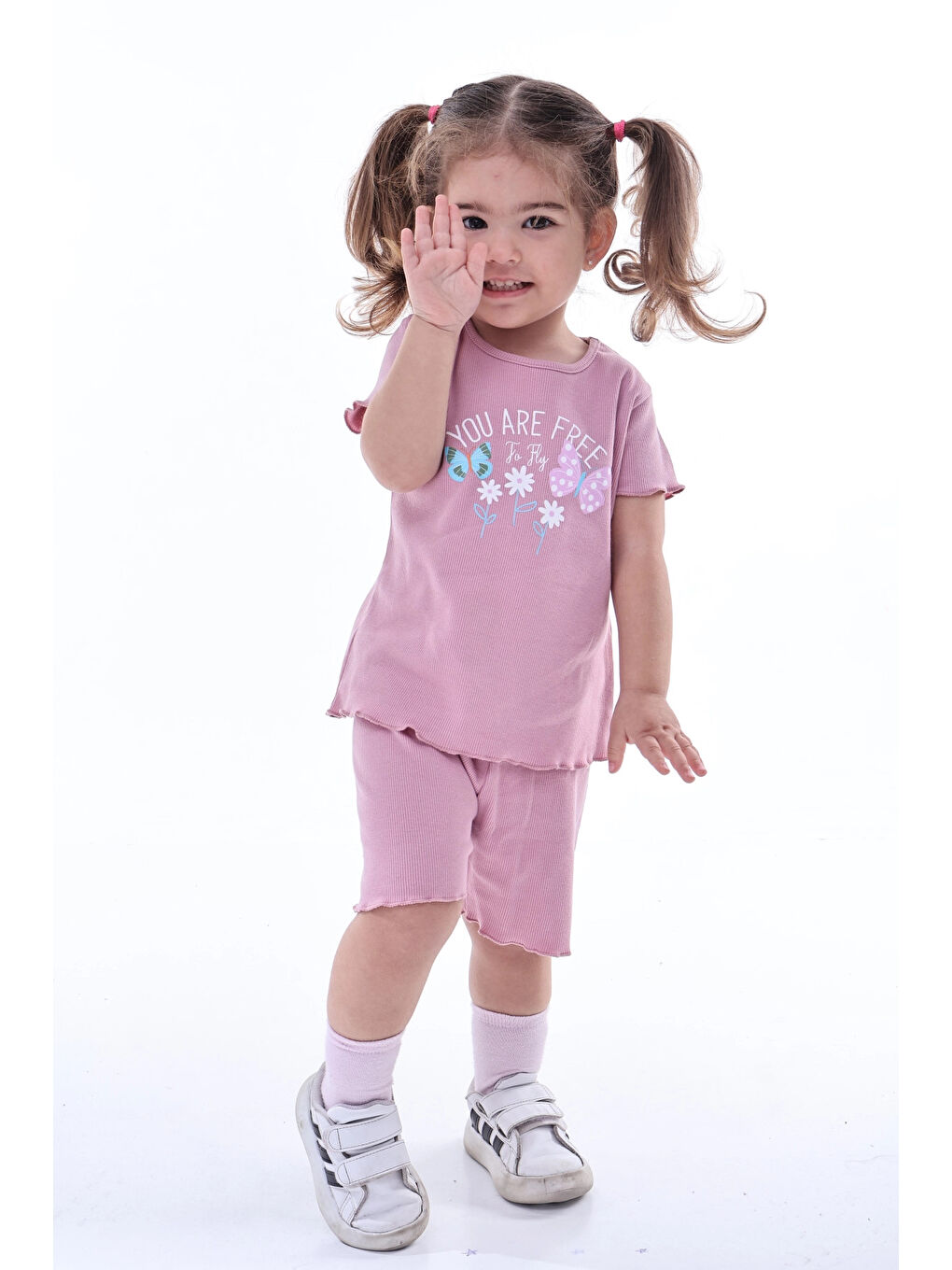 Pembe You Are Free Baskılı 2'li Takım 63118-1-1