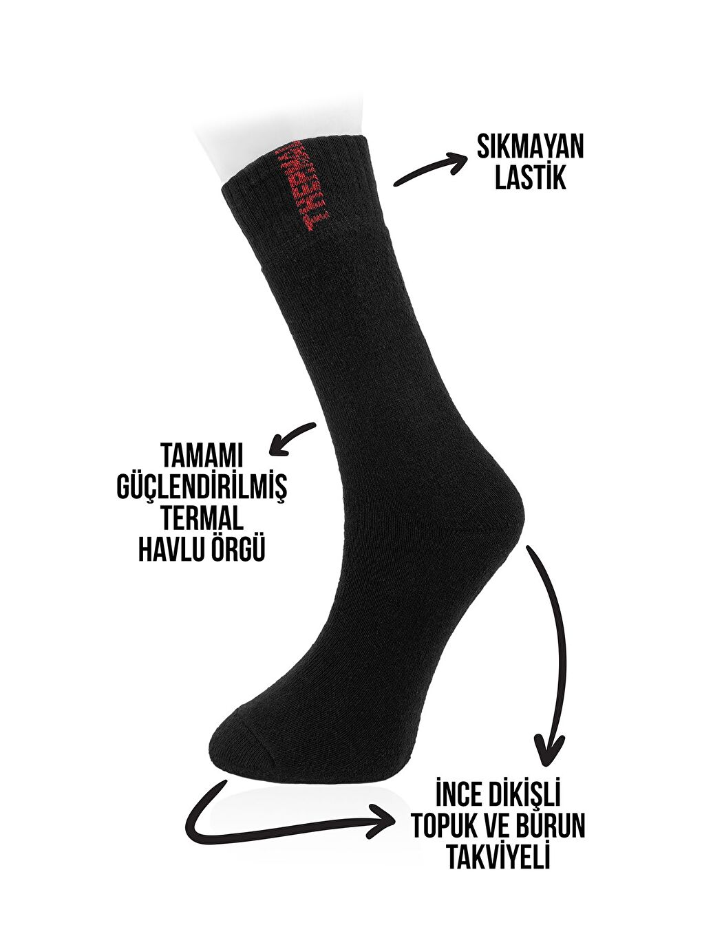 3'lü Erkek Siyah Termal Yumuşak Dayanıklı Kışlık Soket Çorap-1