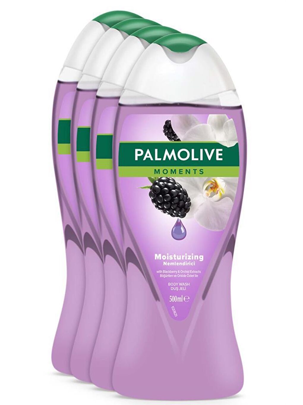 Palmolive Mor Moments Böğürtlen ve Orkide Özleri ile Nemlendirici Banyo ve Duş Jeli 500 ml x 4 Adet - 1