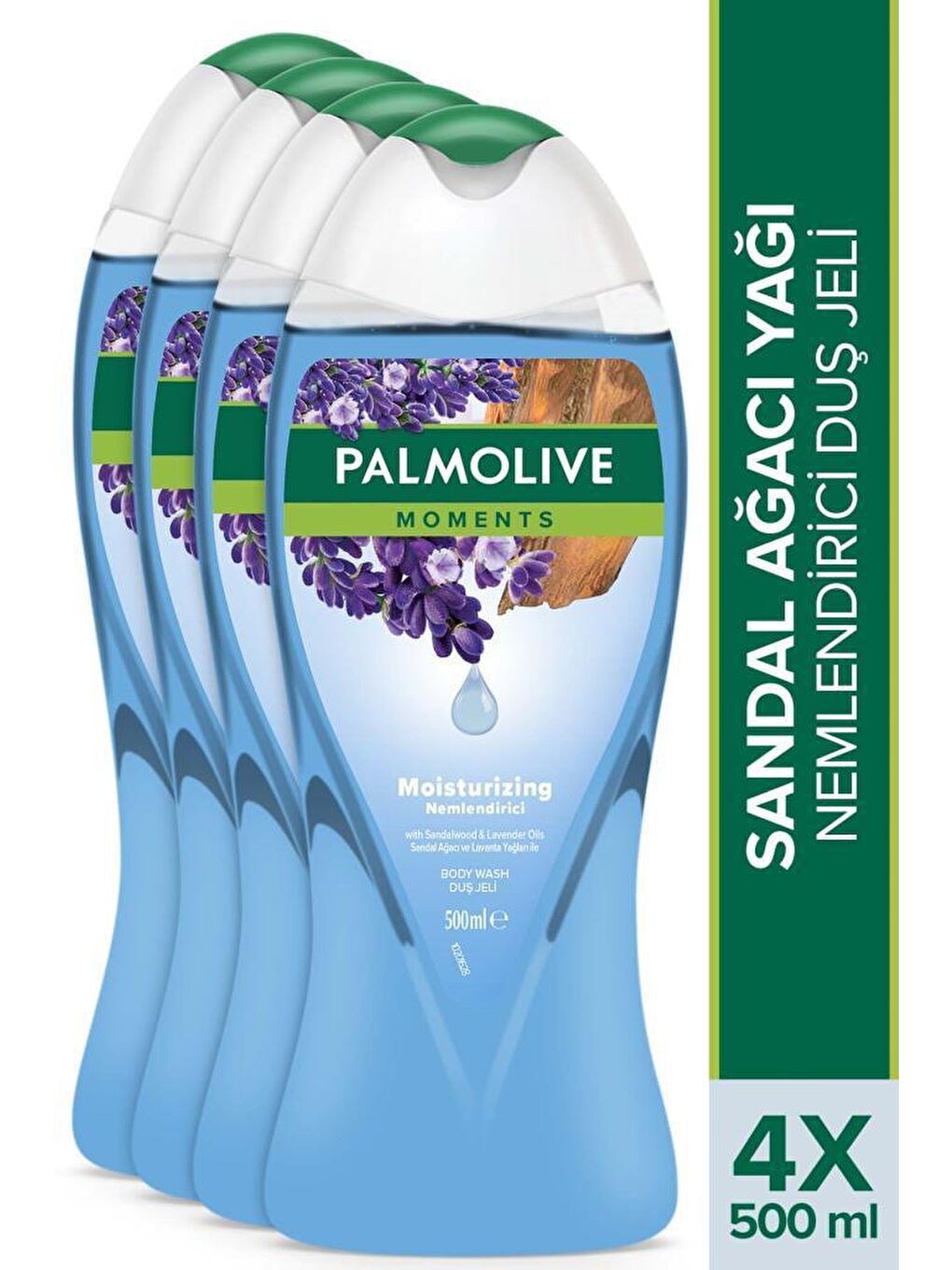 Palmolive Mavi Moments Sandal Ağacı ve Lavanta Yağları ile Nemlendirici Banyo ve Duş Jeli 500 ml x 4 Adet