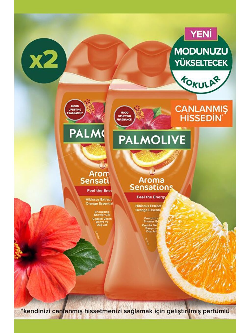 Palmolive Turuncu Aroma Sensations Feel The Energy Banyo ve Duş Jeli 500 ml x 2 Adet + Duş Lifi Hediye - 1