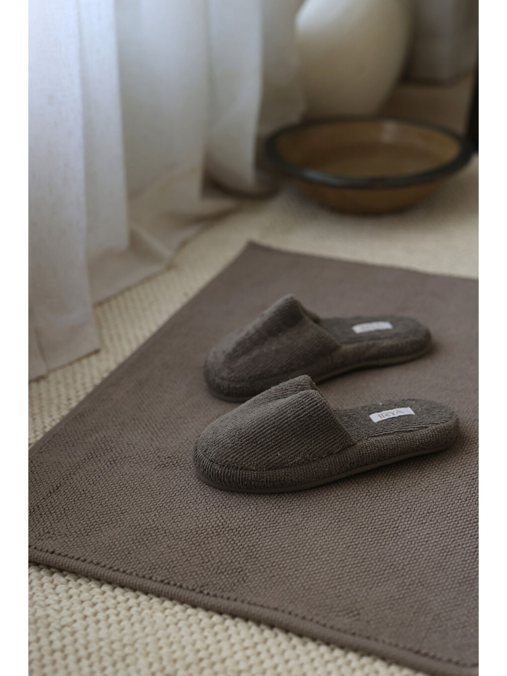 Solena %100 Pamuk Unisex Havlu Terlik Gri-1