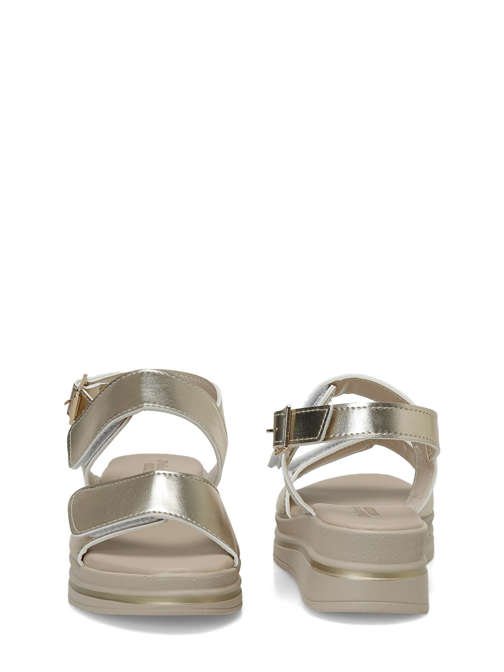 Sarı 325623.Z 5FX Altın Kadın Dolgu Topuk Sandalet-4