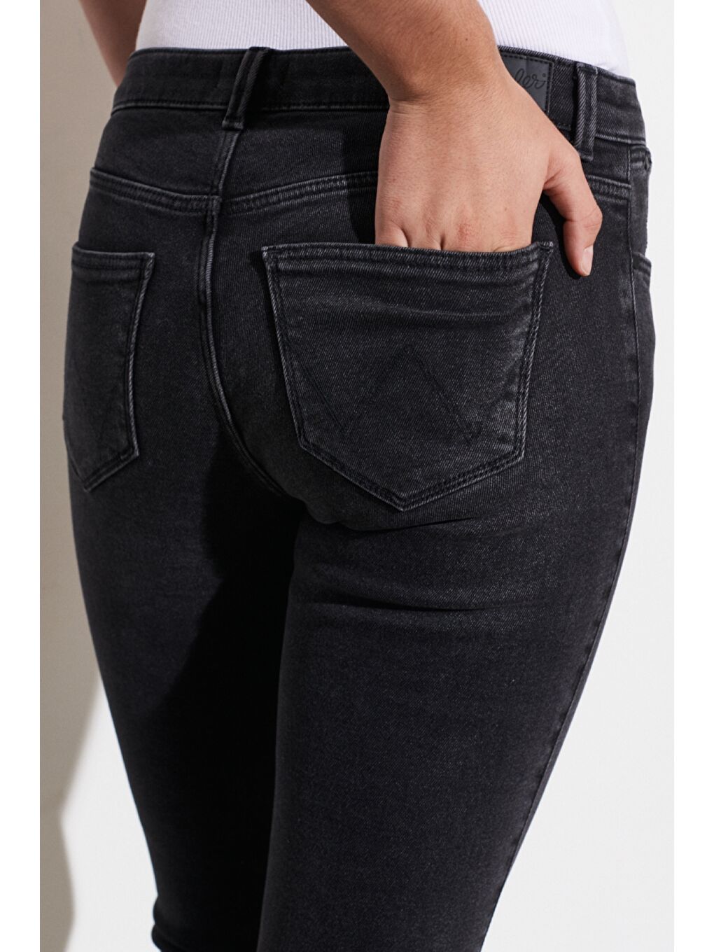 Antrasit Skinny Fit Denim Esnek Jean Jean Pantolon-4