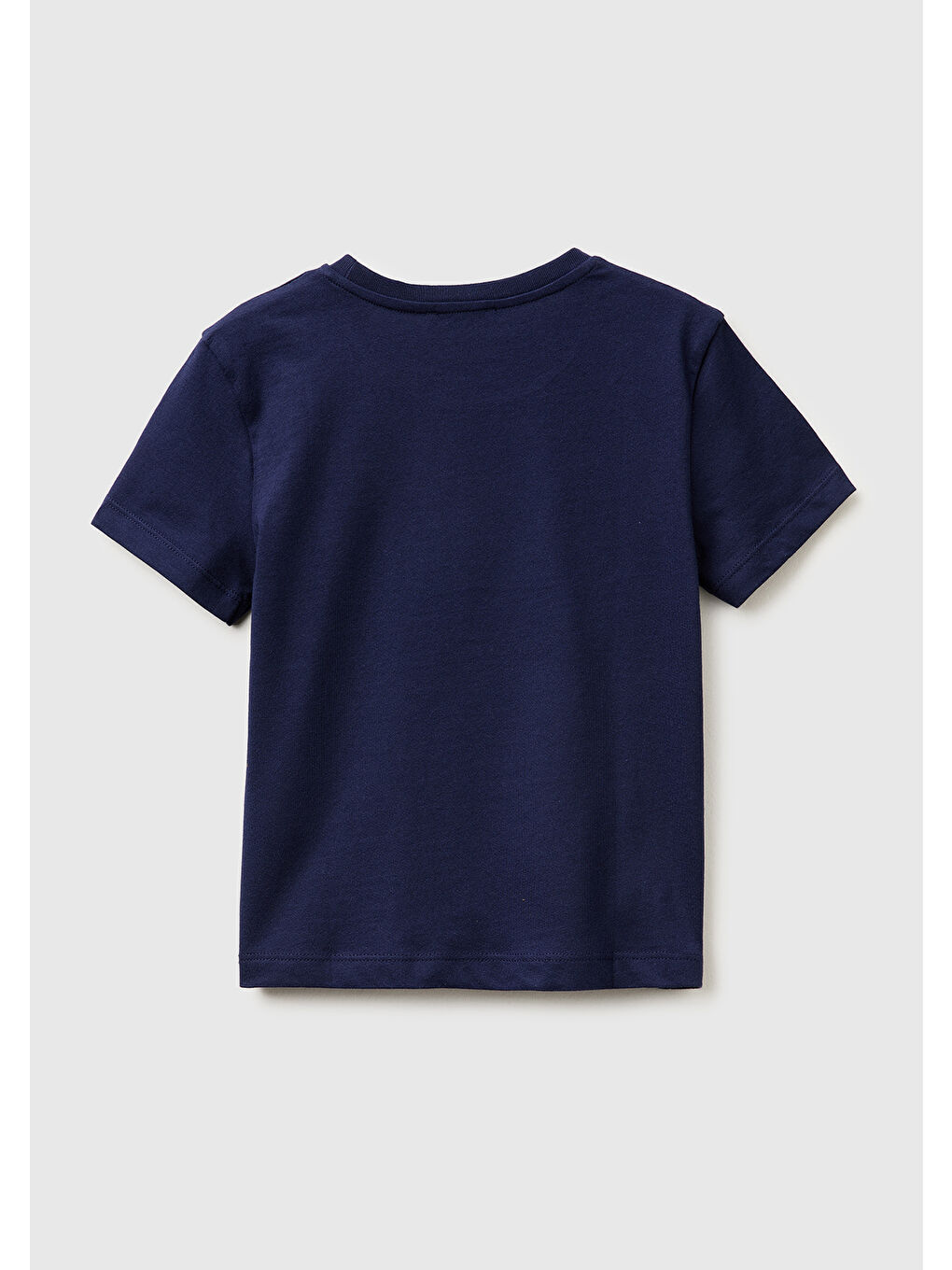 Erkek Çocuk Lacivert Önü Logo Baskılı Yuvarlak Yaka T-Shirt-1