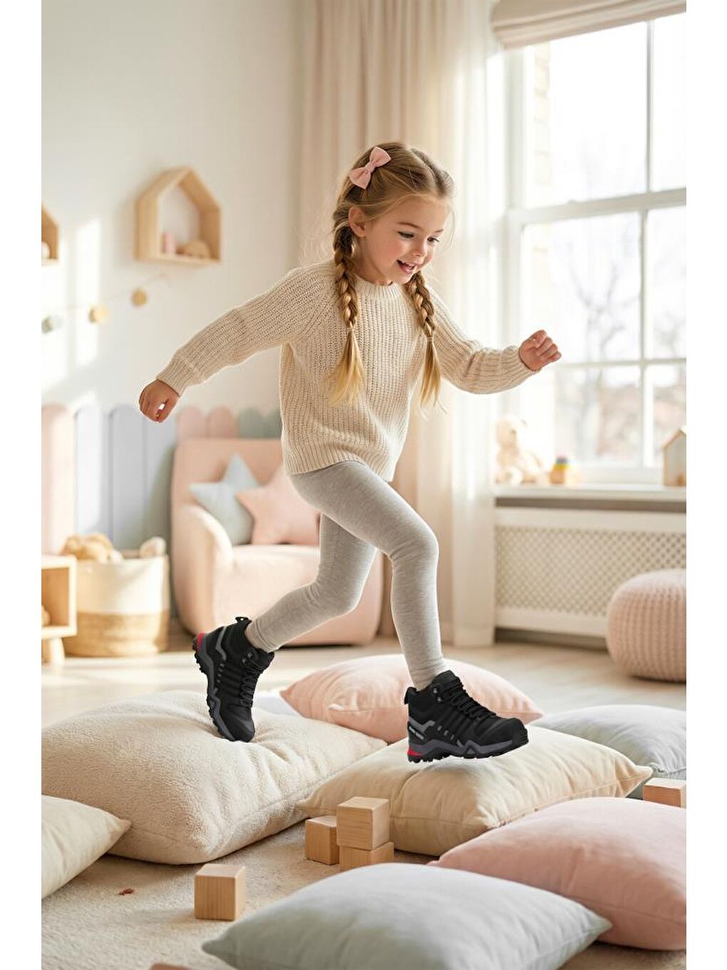 Siyah Montana Günlük Kız Çocuk Outdoor Trekking Günlük Bot 2025-1