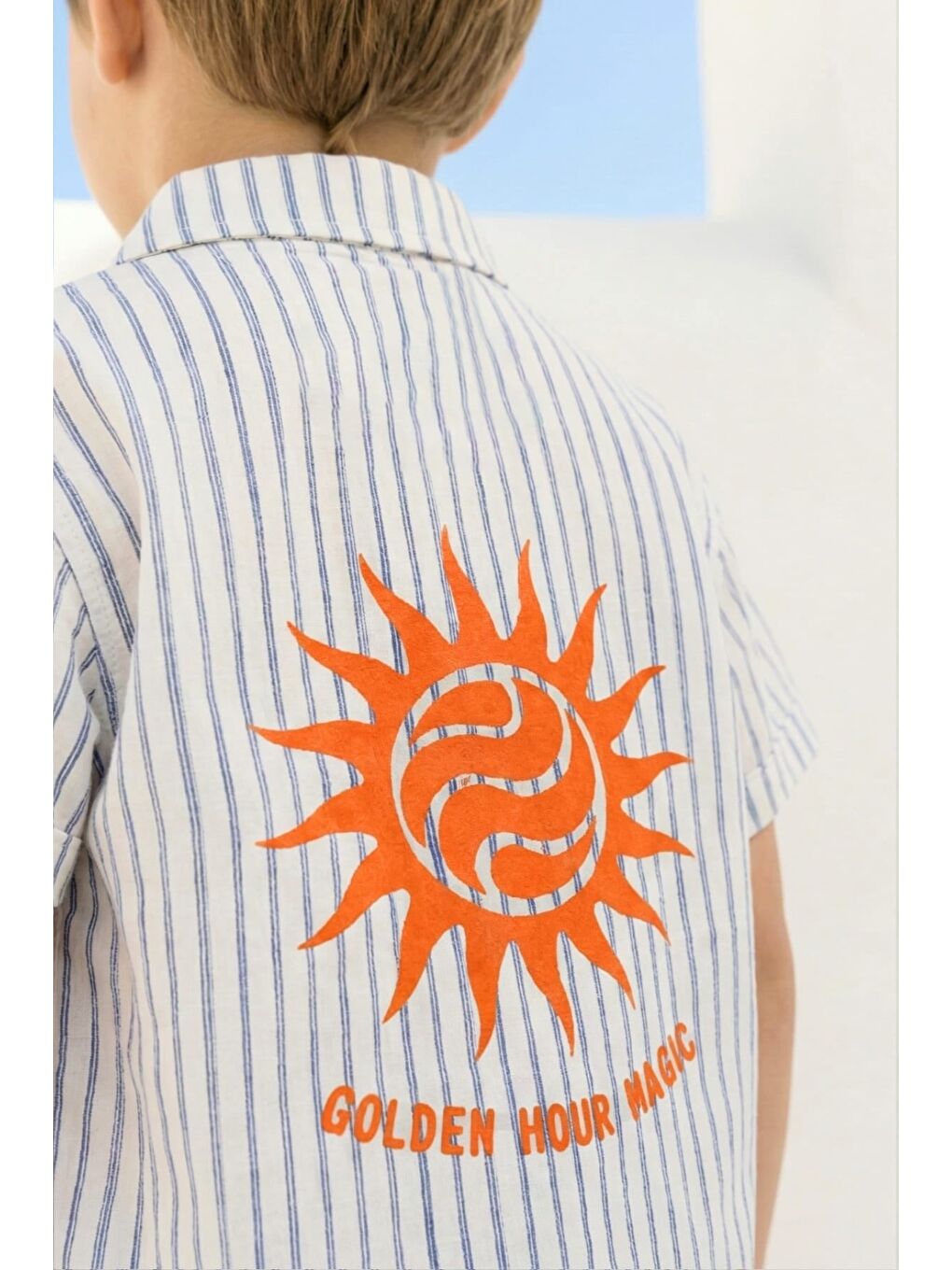 Erkek Çocuk Cep Detaylı Gömlek - Mavi-1