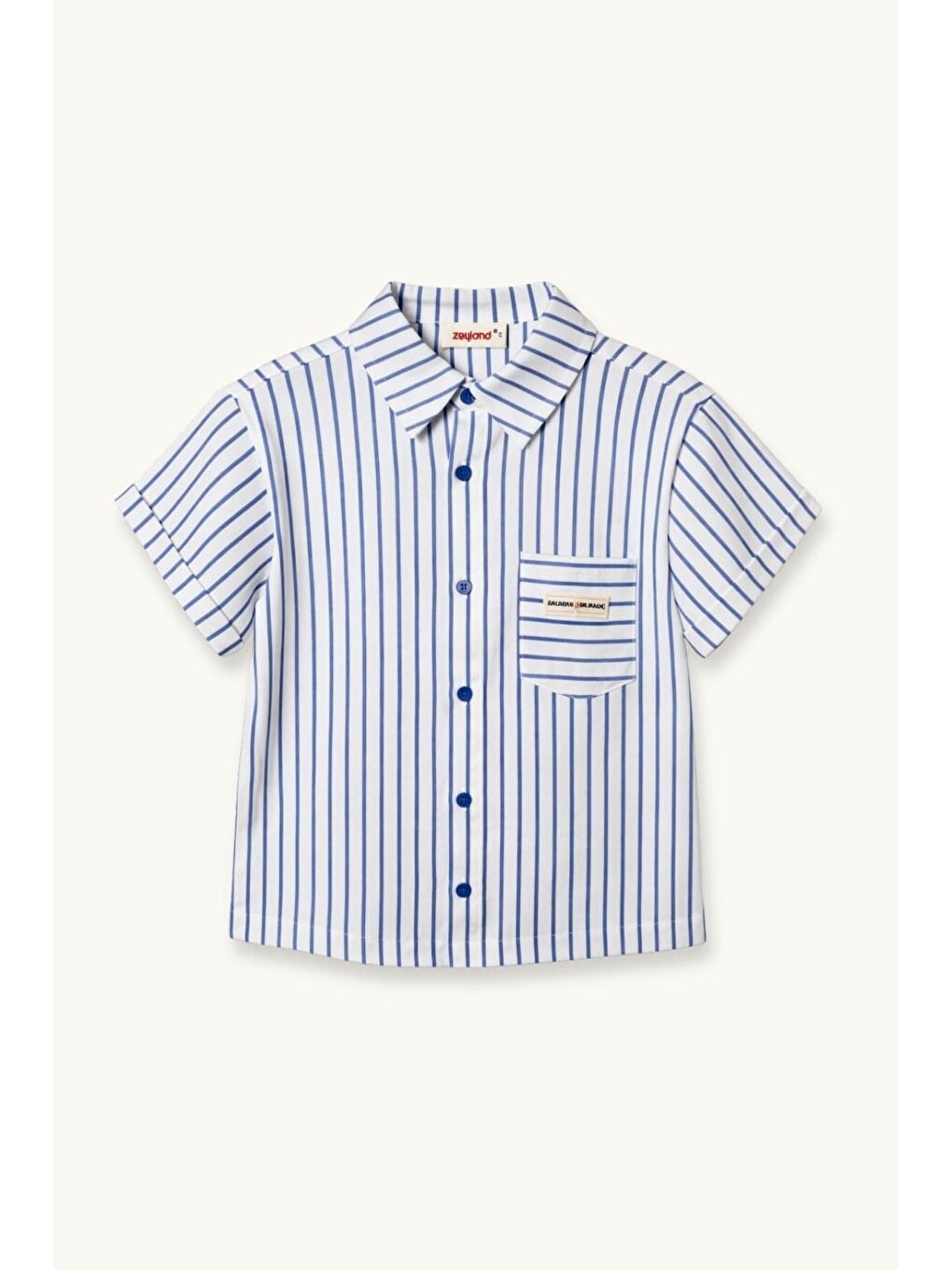 Erkek Çocuk Cep Detaylı Gömlek - Mavi-2