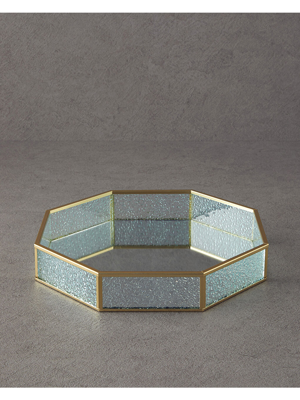 Sarı Glossy Cam Dekoratif Tepsi Gold