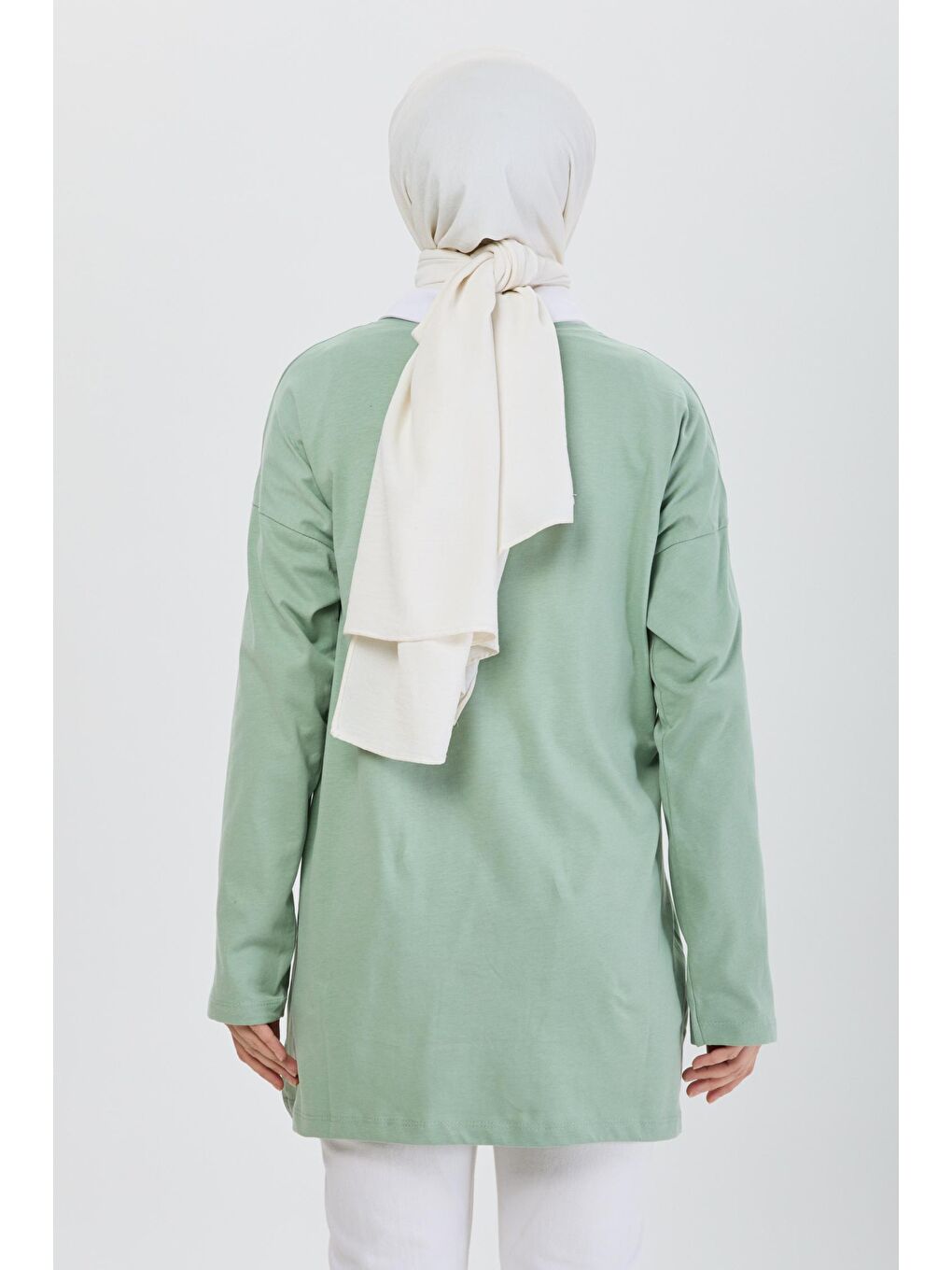 Bisiklet Yaka Kadın Yeşil Tişört - 24191-3