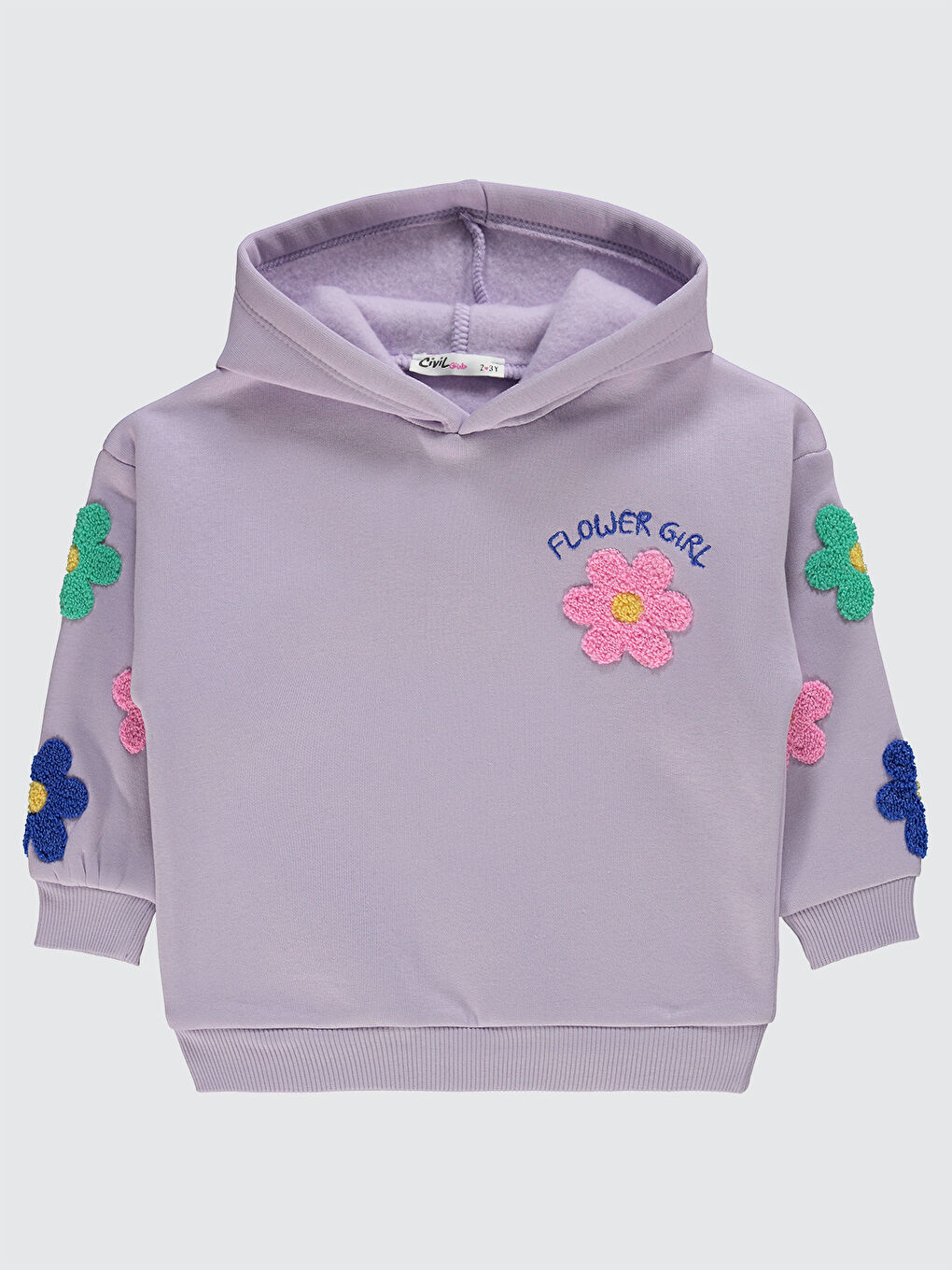 Civil Mor Girls Kız Çocuk Sweatshirt 2-5 Yaş Nazik Lavanta