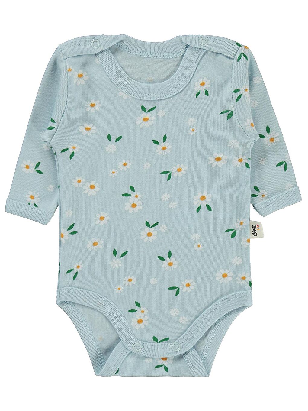 Baby Çiçek Empirme 1-36 Ay Çıtçıtlı Badi - Mavi