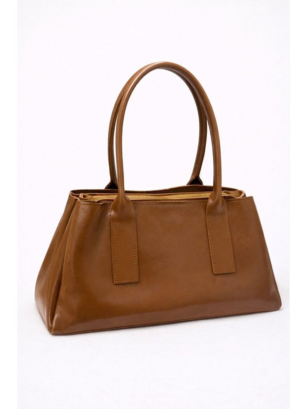 Kahverengi Kadın Minimalist Baget Omuz Çantası - Modern Tasarım El ve Kol Çantası 12658