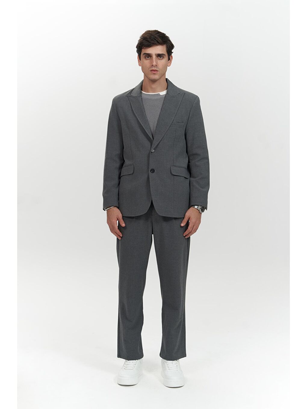 Gri Orlando Füme Erkek Ceket Pantolon Takım-6