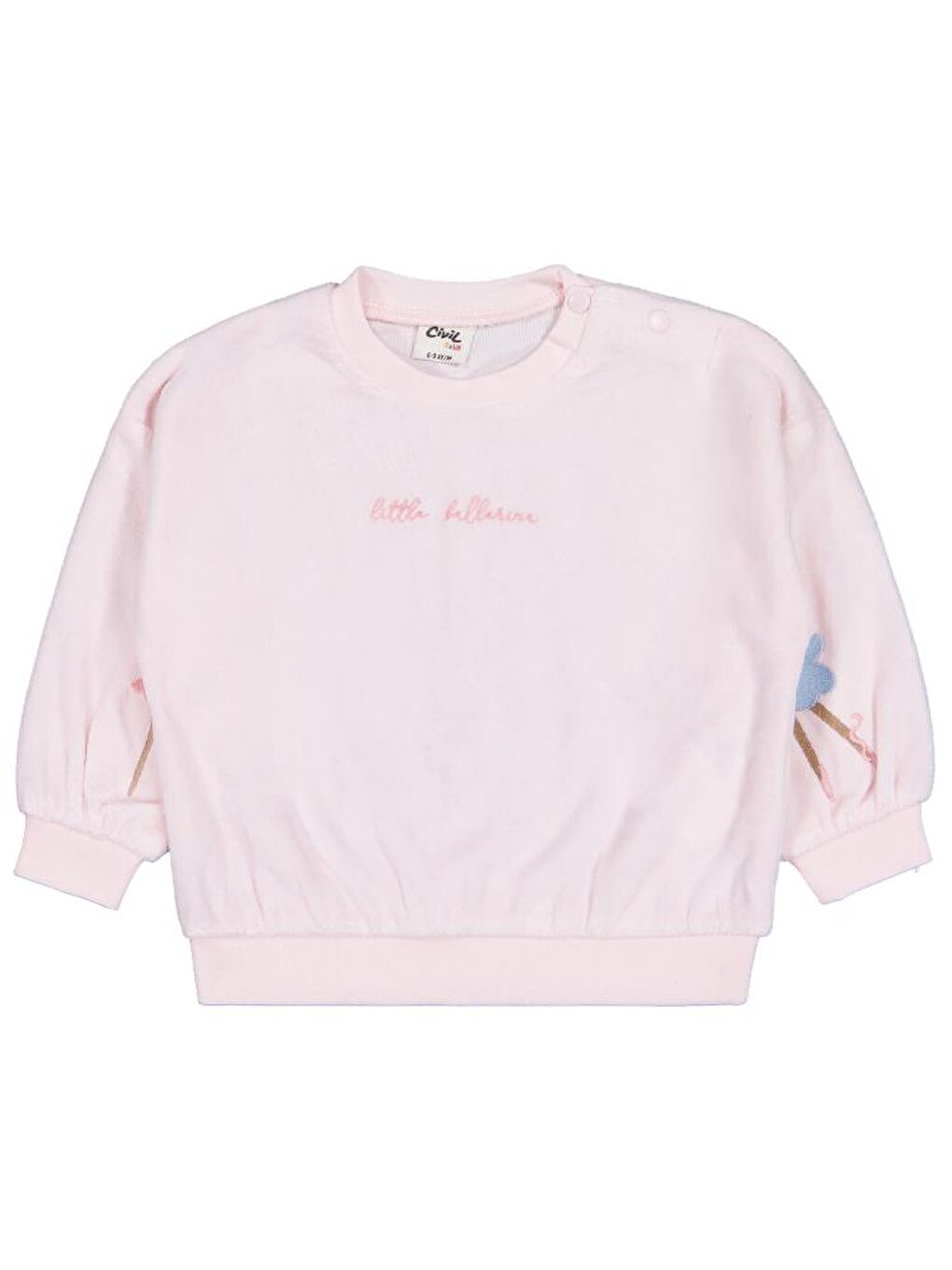 Baby Balerin Nakışlı 6-18 Ay Sweatshirt - Pembe 18-24 Ay