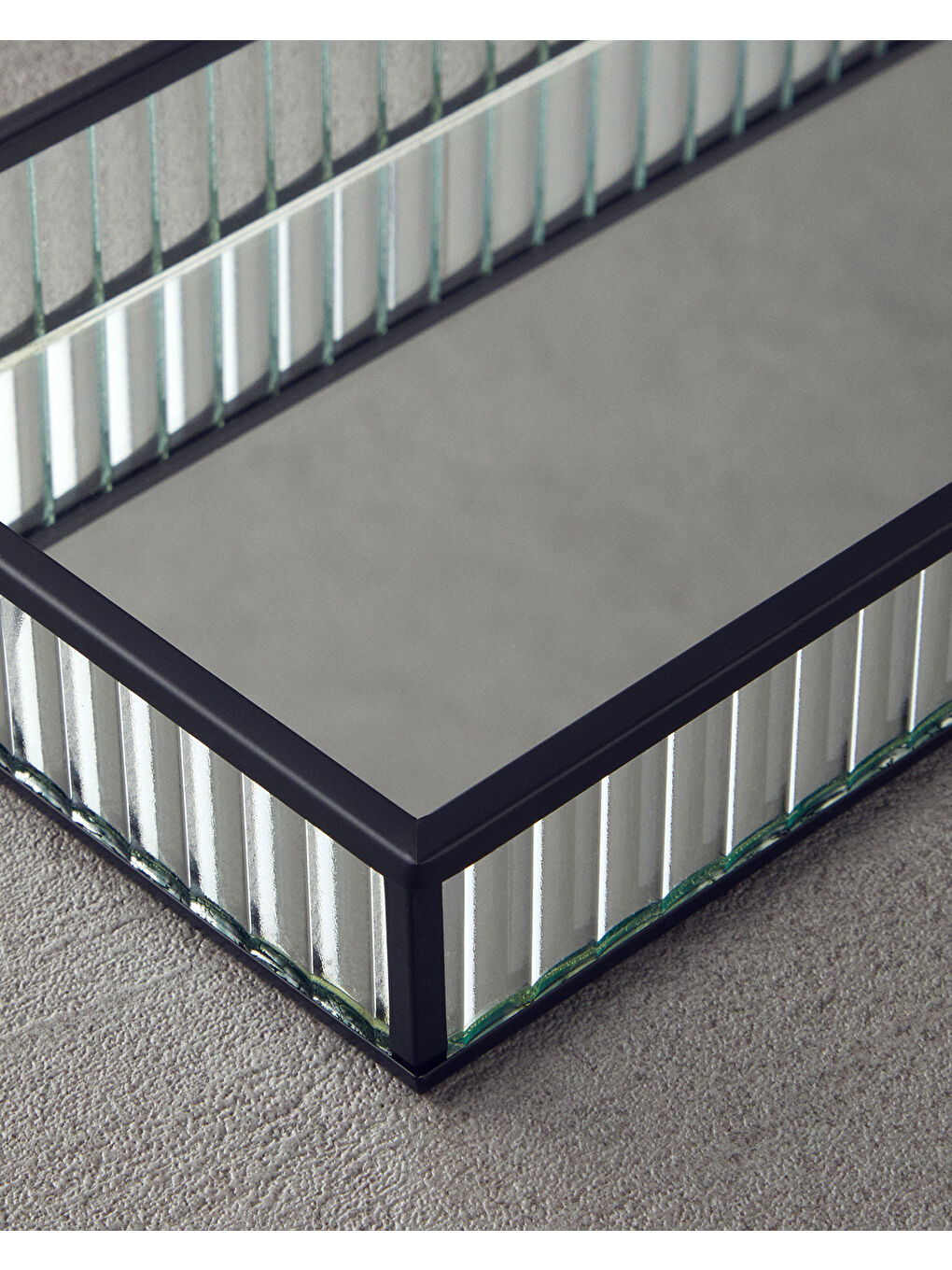 Glamour Aynalı Tepsi Siyah-2