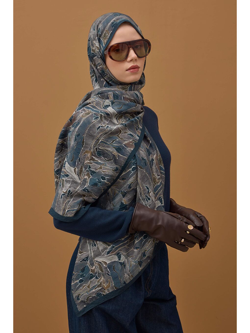 Kahverengi %100 Deri Kısa Eldiven Acı Kahve-2