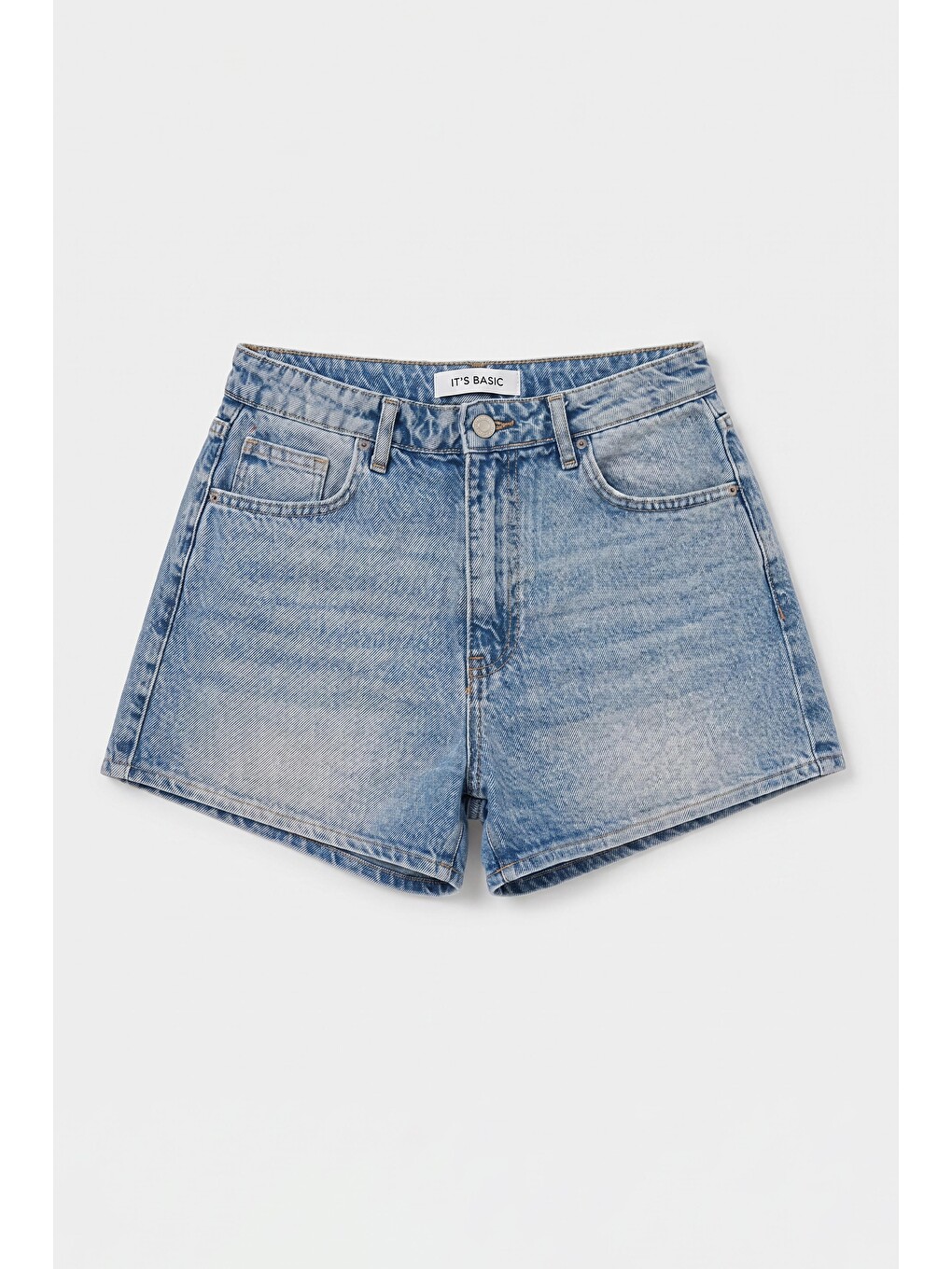 Kadın Mavi 4s6-32 Mom Mini Fit Denim Şort