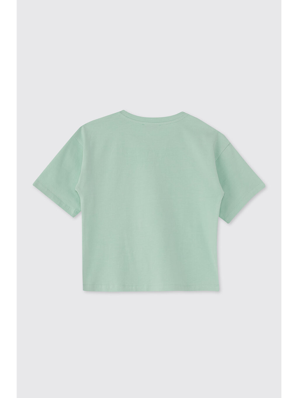 Yeşil Kız Çocuk Baskılı Mint Tişört-1