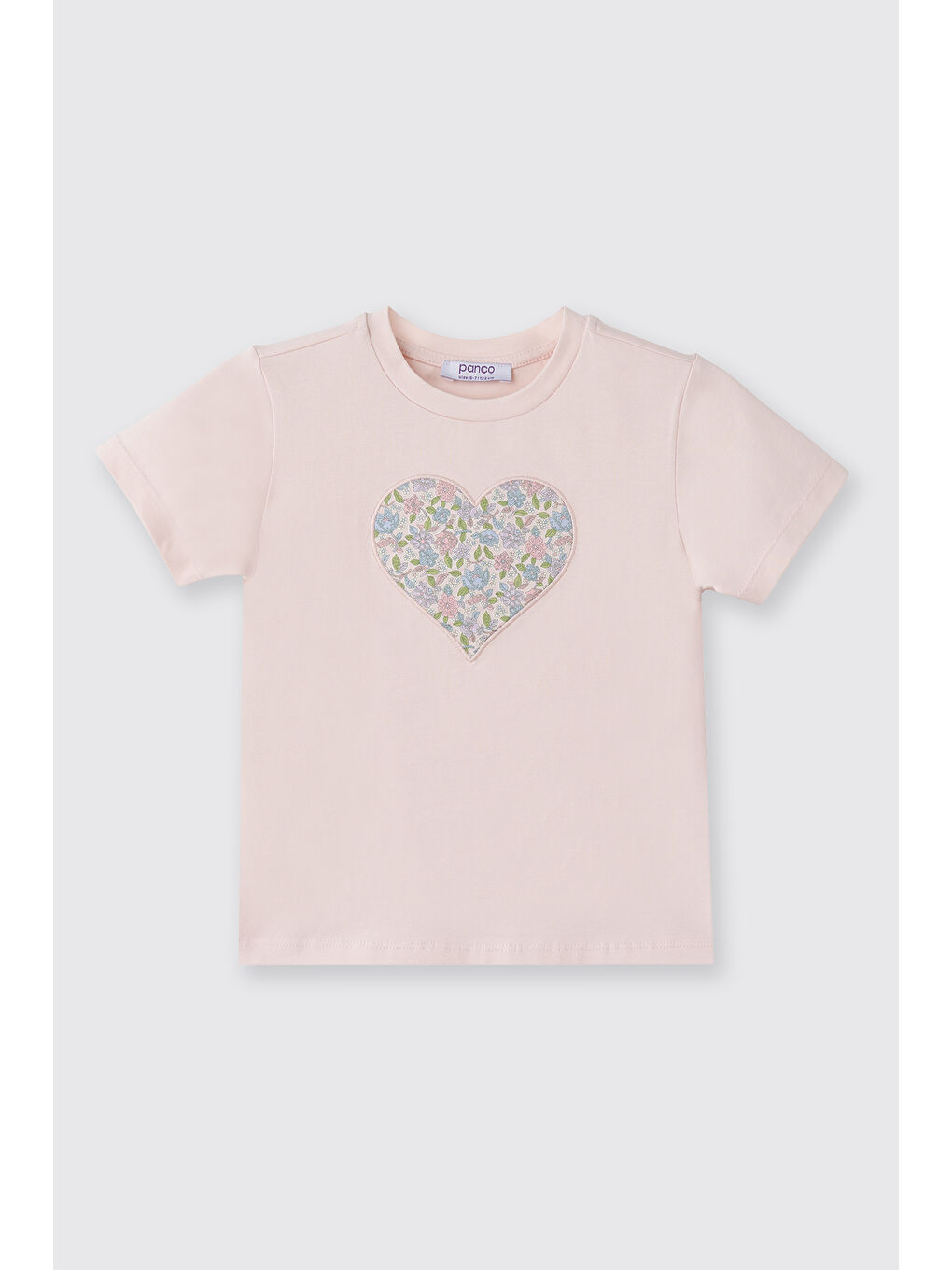 Pembe Liberty Kumaş Kısa Kollu Kız Çocuk Tişört-2