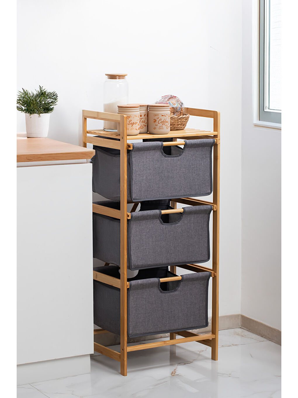 2059 3 Katlı Çok Amaçlı Çekmeceli Organizer Oyuncak Sepeti Banyo Mutfak Düzenleyicisi-1