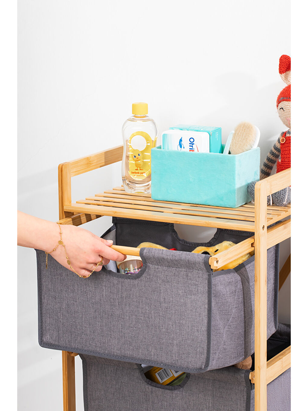 2059 3 Katlı Çok Amaçlı Çekmeceli Organizer Oyuncak Sepeti Banyo Mutfak Düzenleyicisi-3