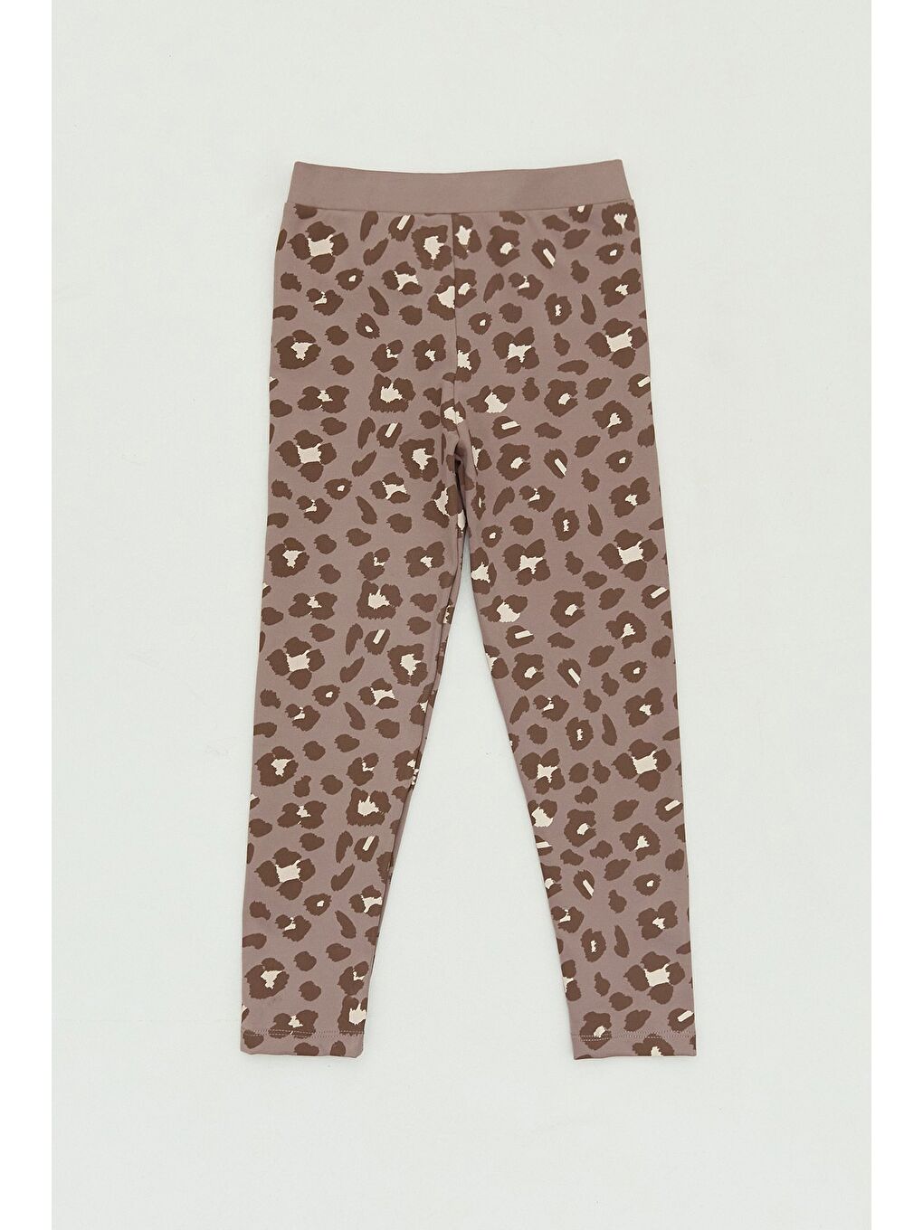 Kahverengi Leopar Desenli Kız Çocuk Tayt