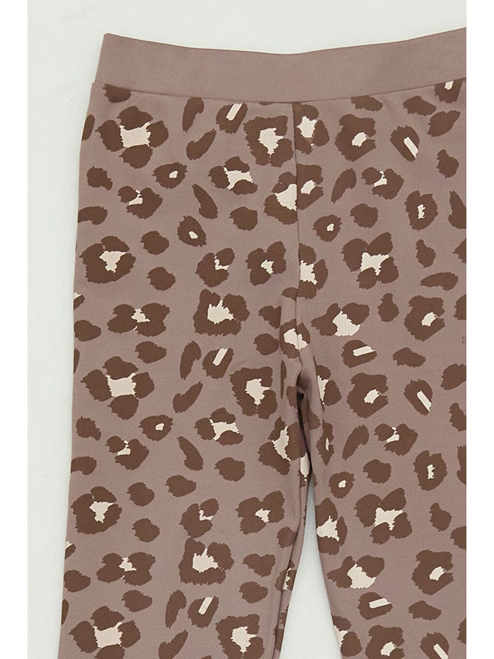Kahverengi Leopar Desenli Kız Çocuk Tayt-2