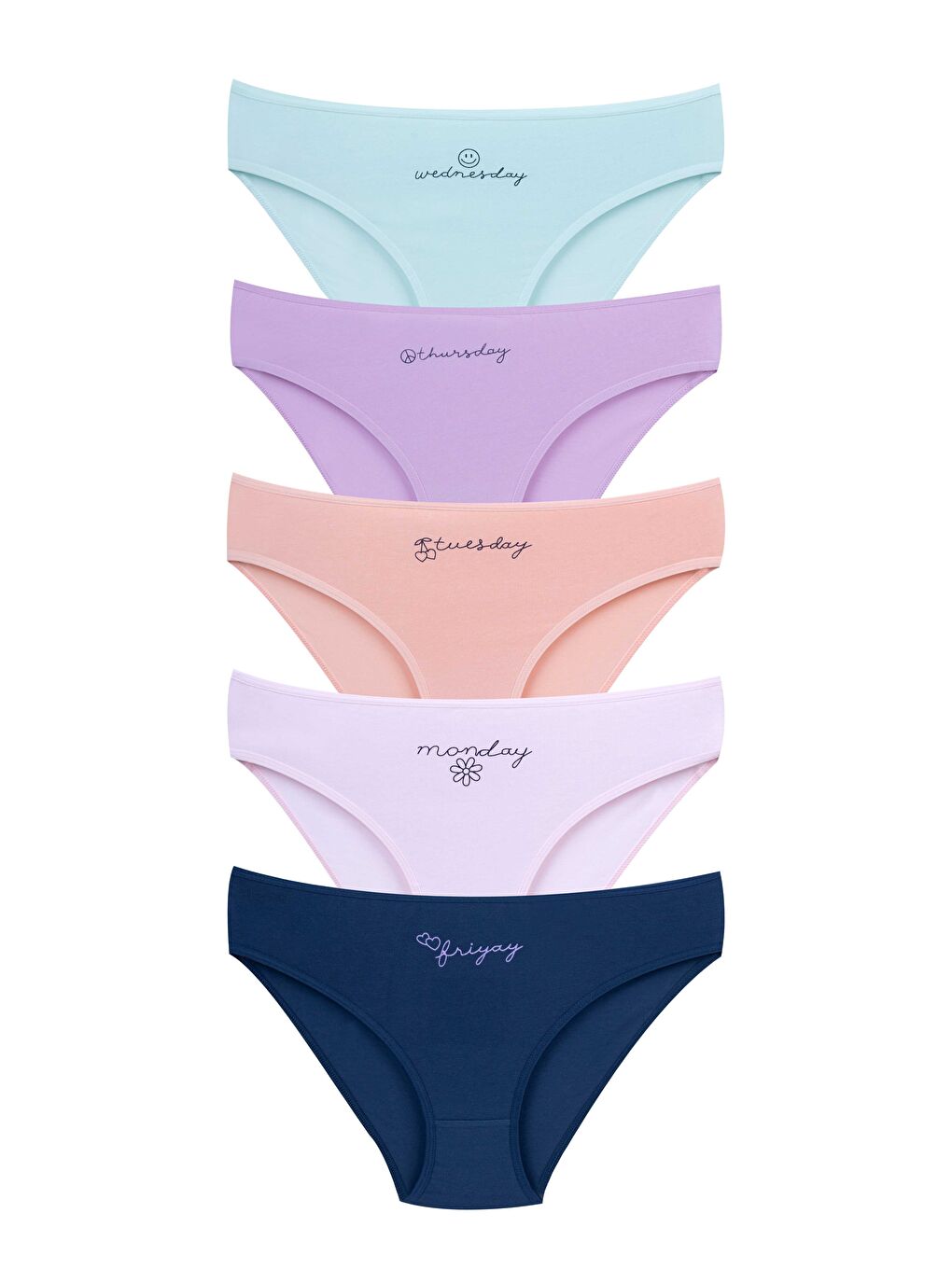 Karışık Kız Çocuk Pamuklu Külot 5'li Paket