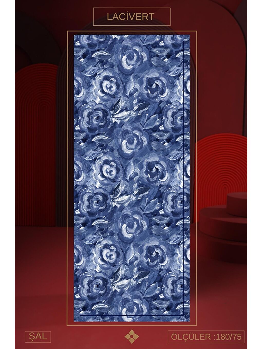 Lacivert Kadın Marla Soft Şal-1