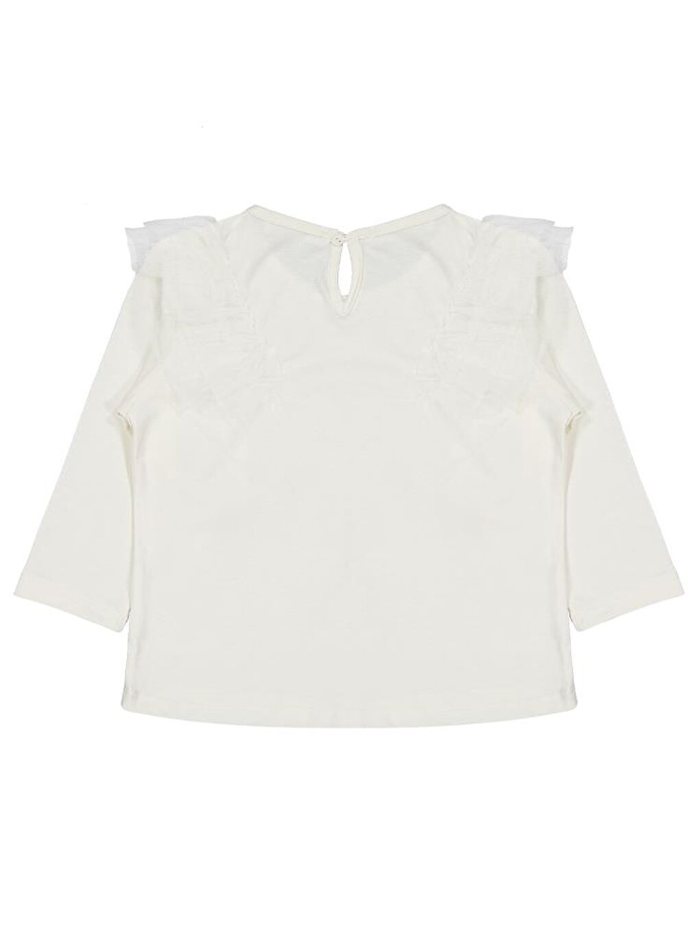 Girls Tül Fırfırlı 2-5 Yaş Sweatshirt - Ekru 4-5 Yaş-1