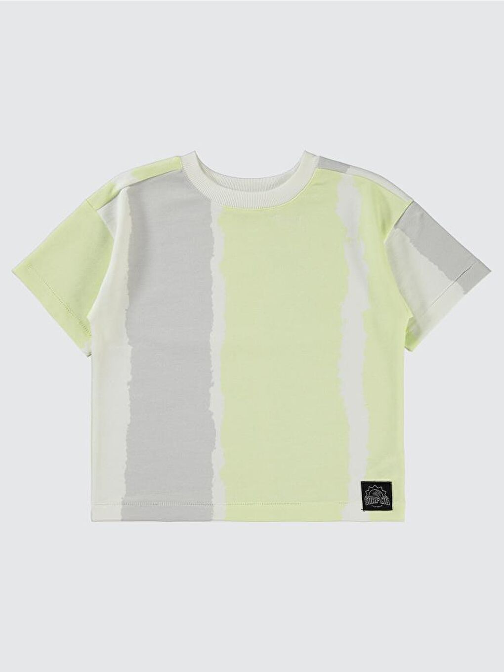 Ekru Boys Dikey Batik Empirme 6-9 Yaş Tişört-1