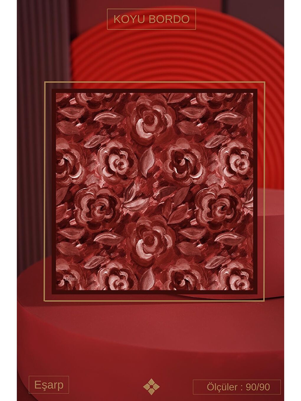 Bordo Kadın Mirla Soft Eşarp-3