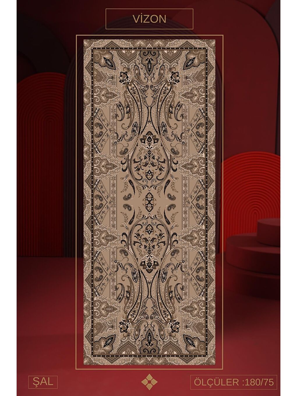 Bej Kadın Teos Soft Şal-1