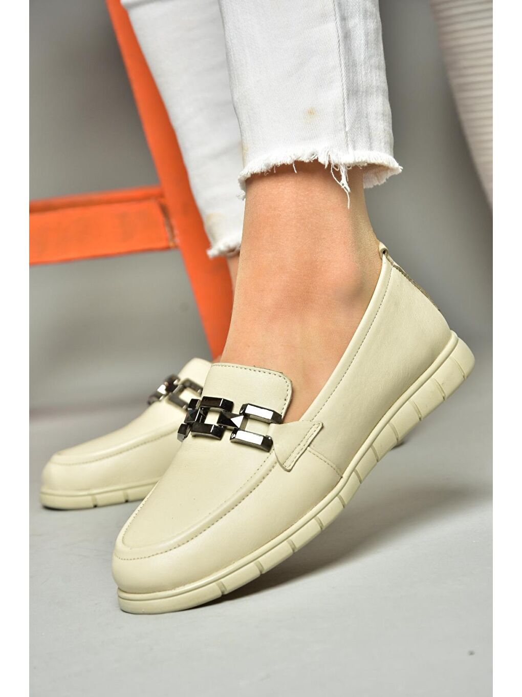 P5550811 Bej Kadın Ayakkabı-3