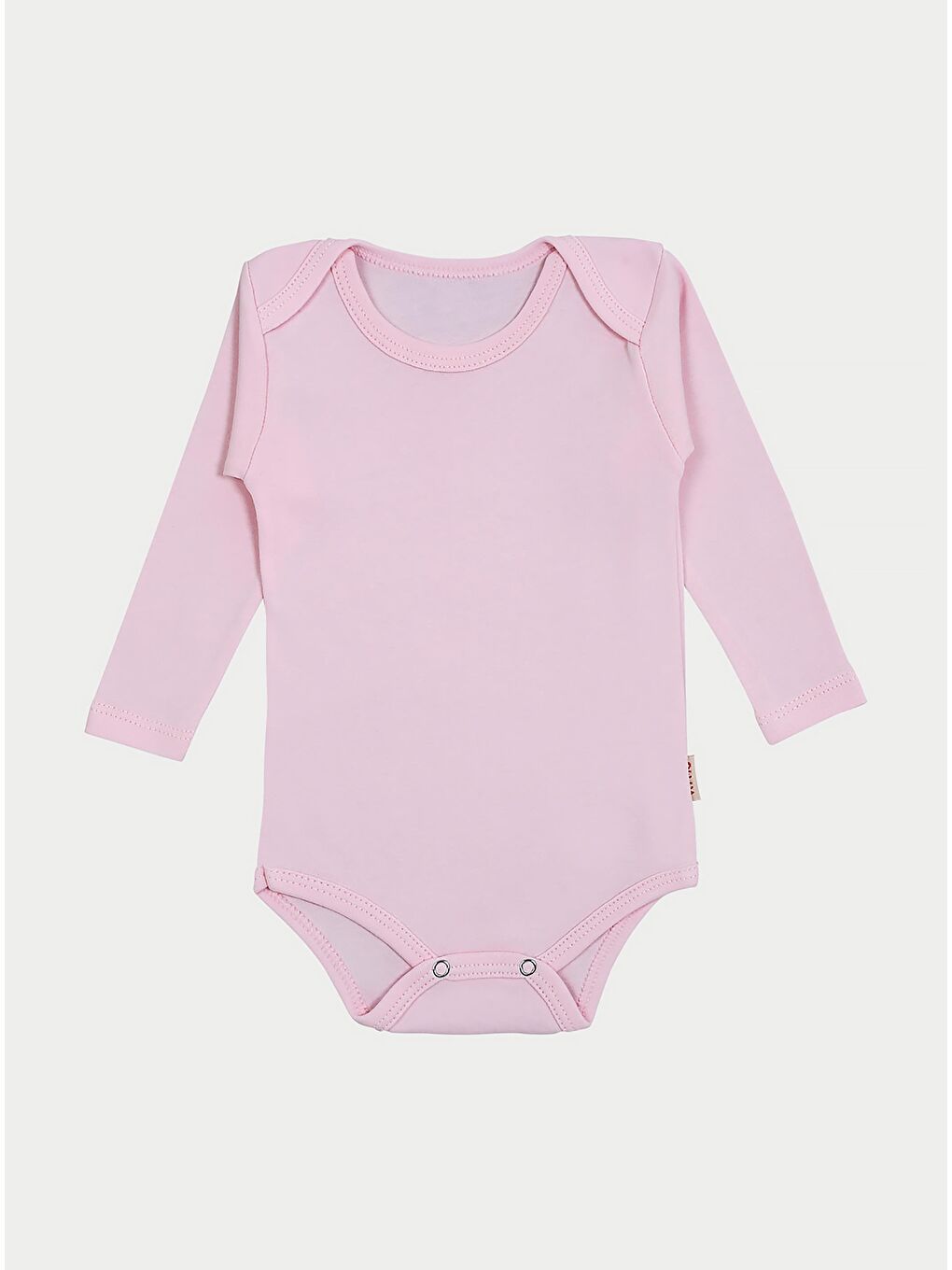 Vitmo Çıtçıtlı Bebek Body Zıbın Uzun Kollu Pamuklu Pembe