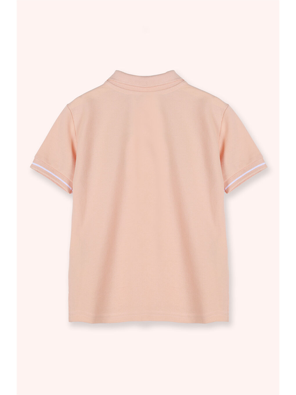 Pembe Erkek Çocuk Somon Polo Yaka Tişört-1