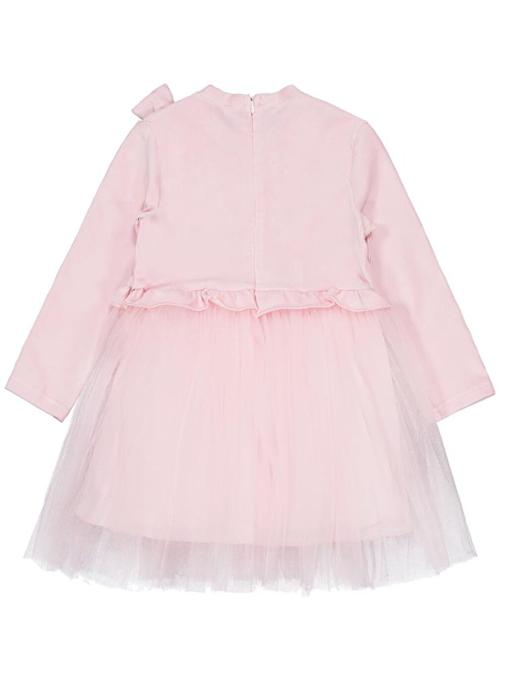 Pembe Girls Fiyonklu 6-9 Yaş Elbise - Pudra 6-7 Yaş