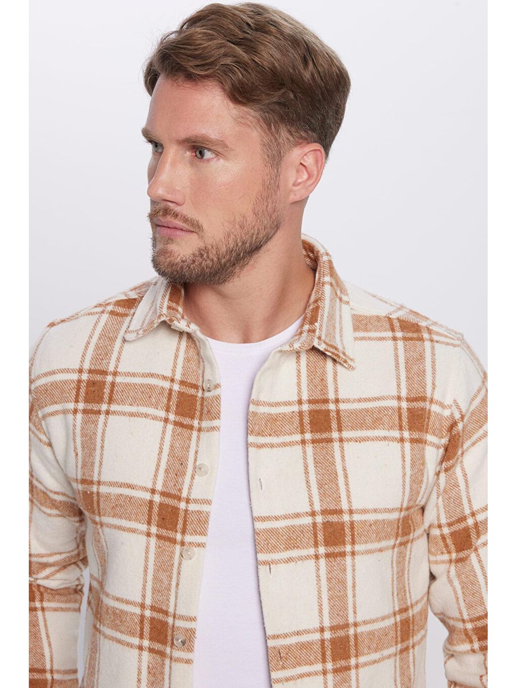 Karışık Erkek Slim Fit Dar Kesim Oduncu Kareli Kışlık Gömlek