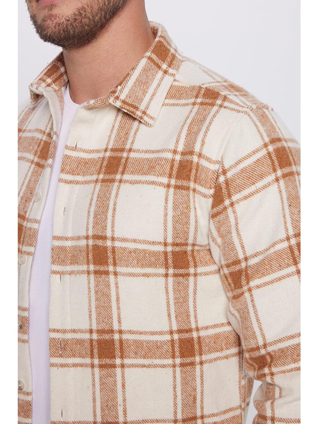 Karışık Erkek Slim Fit Dar Kesim Oduncu Kareli Kışlık Gömlek-3