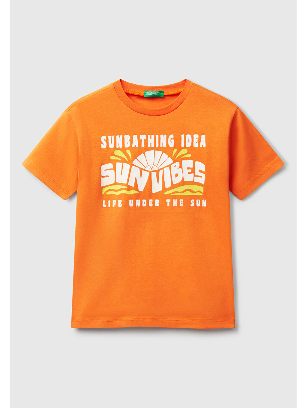 Erkek Çocuk Turuncu Grafik Baskılı Kısa Kollu T-Shirt