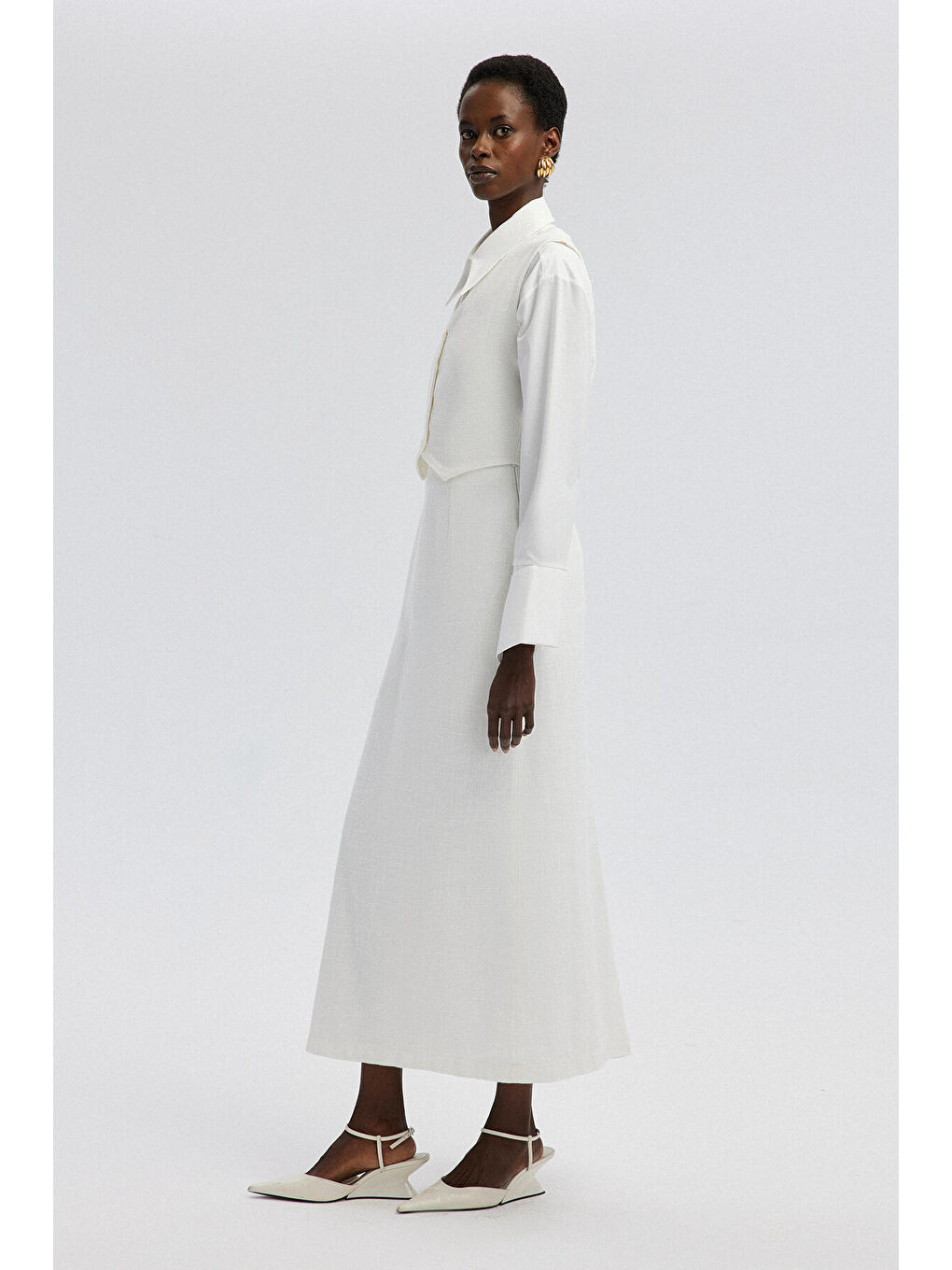 Ekru Yelek Etek Takım-2