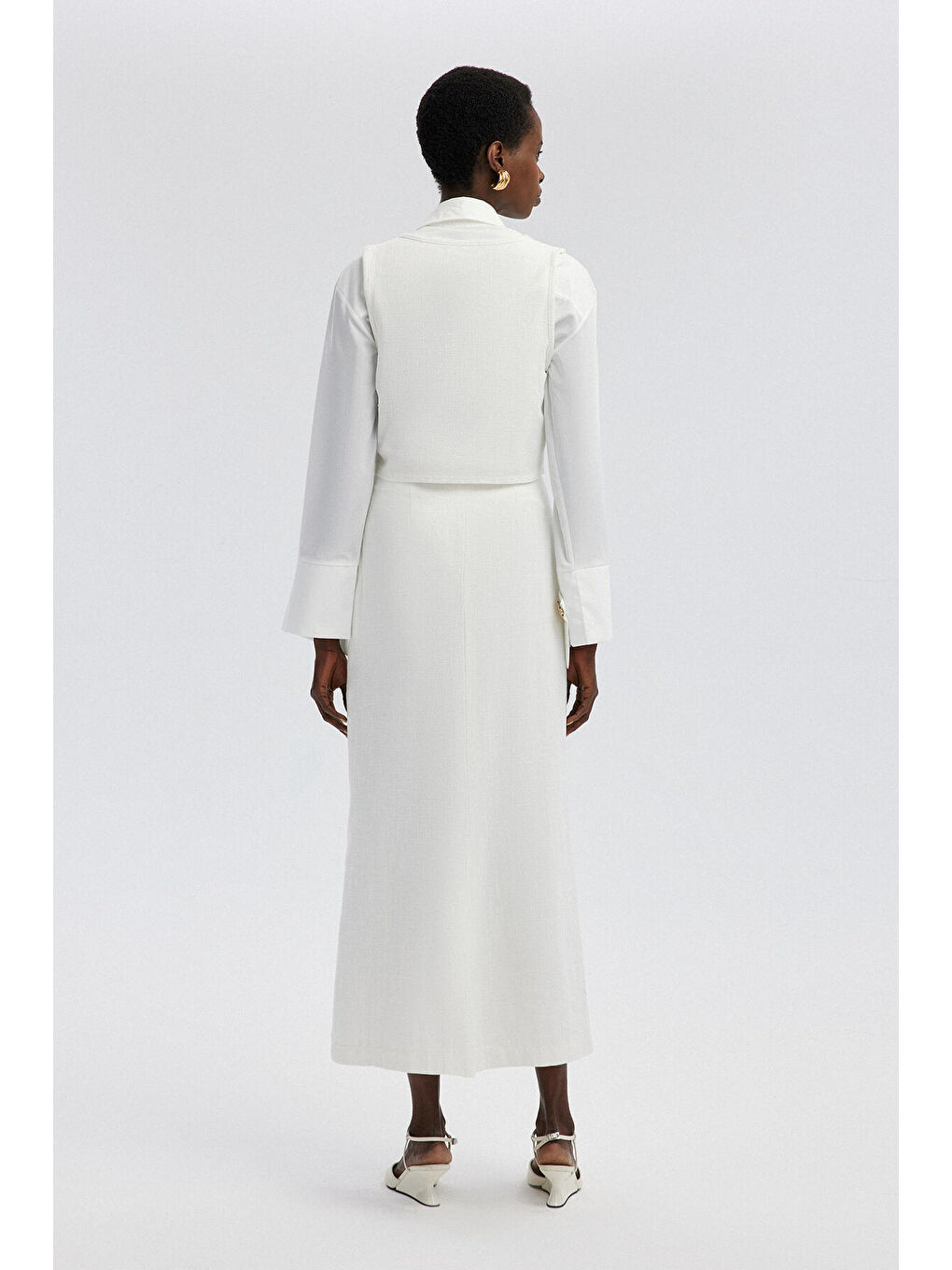 Ekru Yelek Etek Takım-3