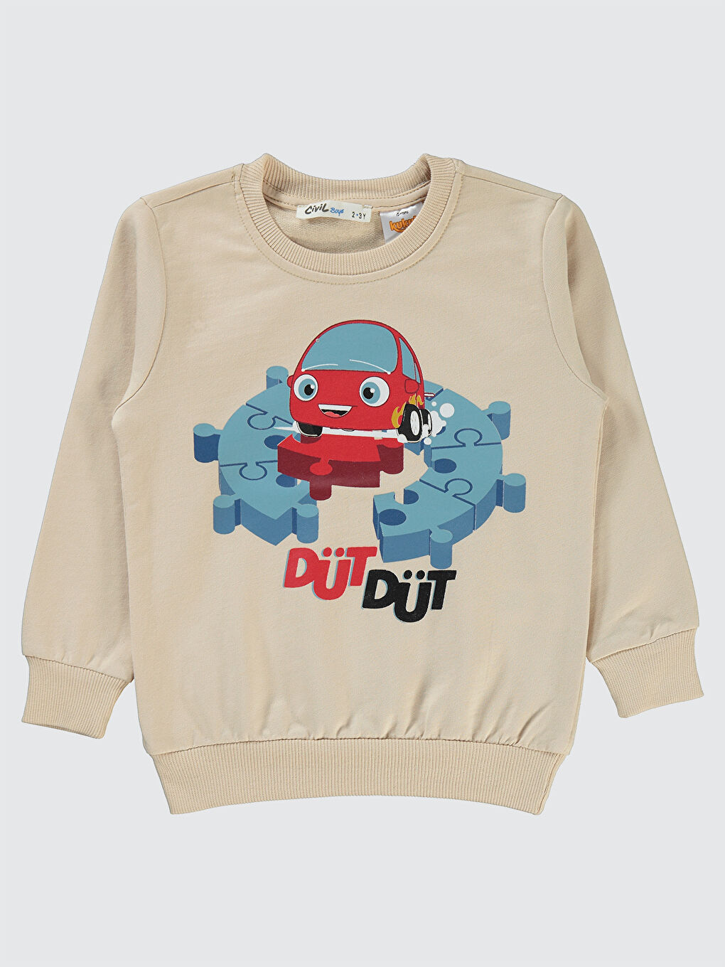 Civil Bej Boys Erkek Çocuk Sweatshirt 2-5 Yaş Taş Rengi