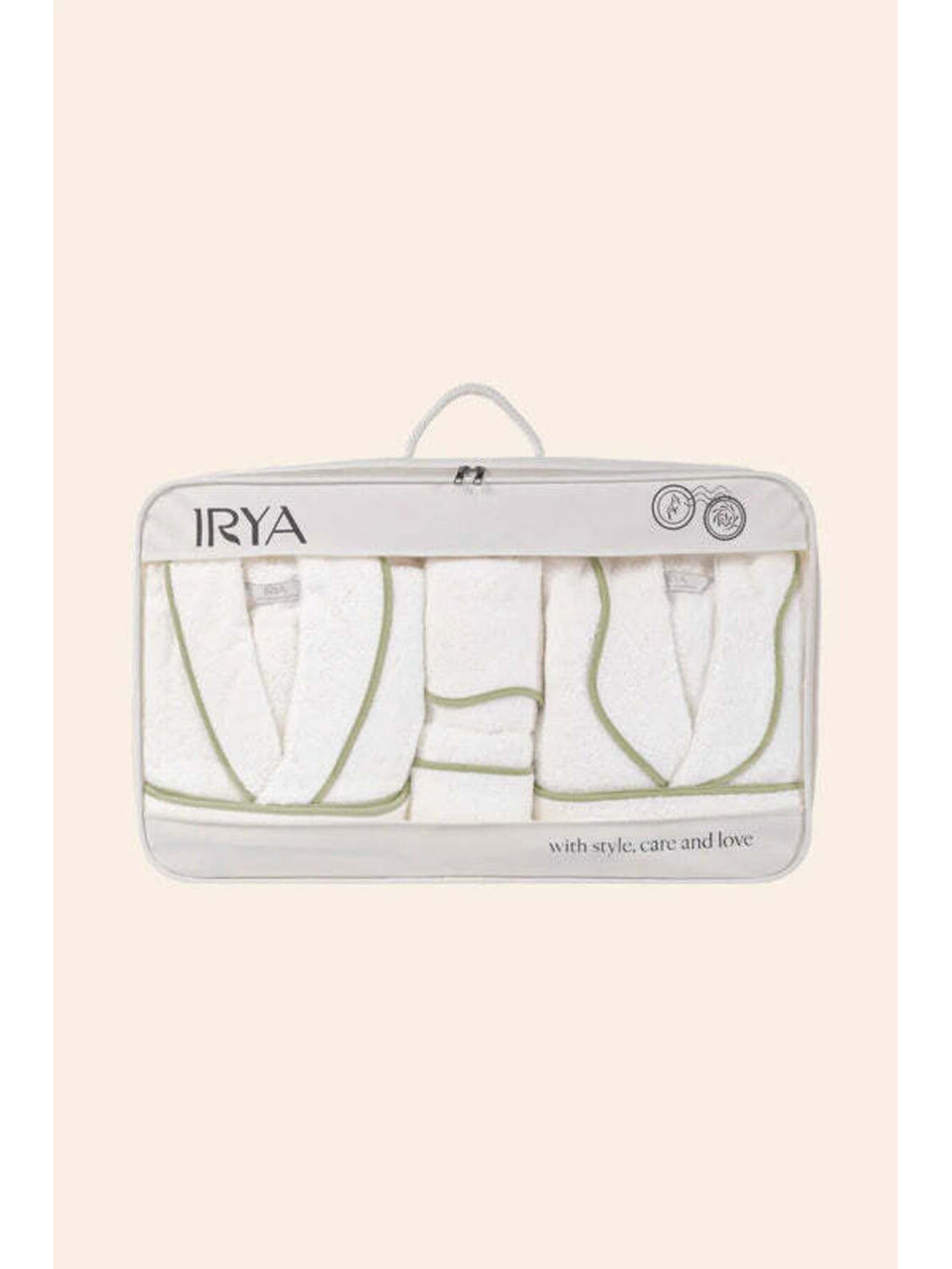 Lila Scallop %100 Pamuk 6 Parça Aile Seti Ecru+olive