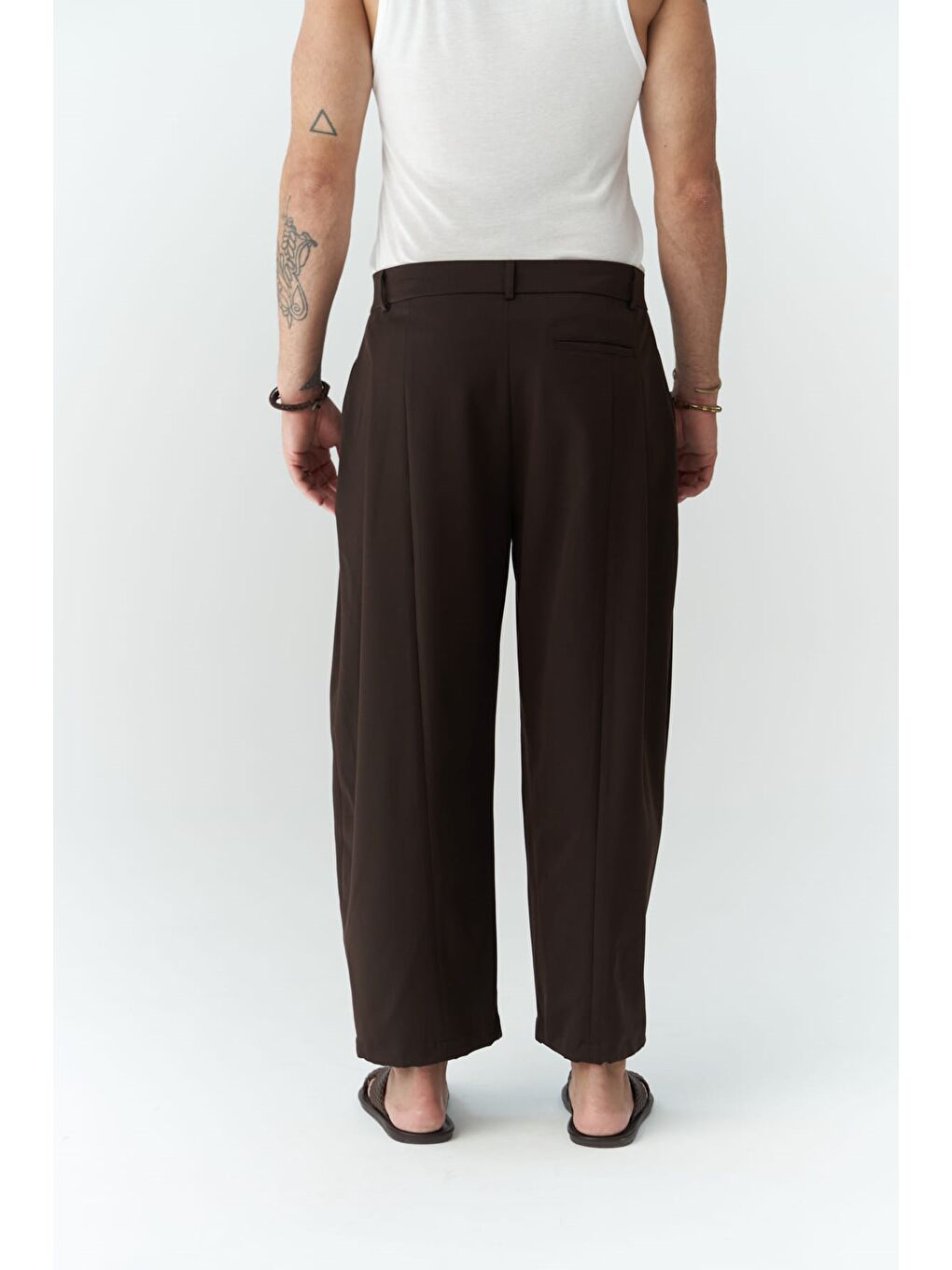 Kahverengi Hector Kahve Geniş Paça  Erkek Pantolon-1